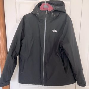 Black North Face winter jacket with pink removable liner, size XXL